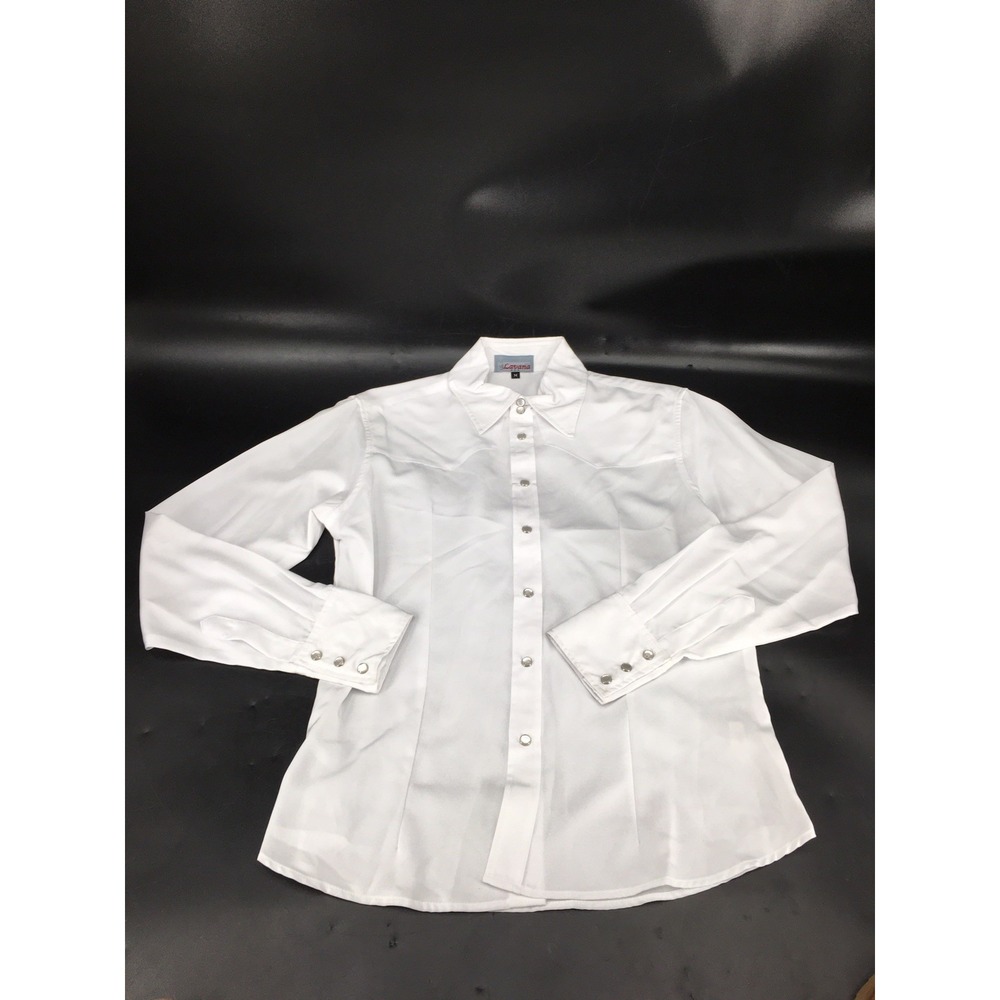 Vintage Lavana Western Shirt Pearl Snap Microfiber Large USA Made White